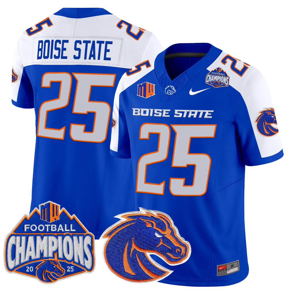 Men's Boise State Broncos 2025 Mountain West Football Champions Vapor Limited Jersey - All Stitched