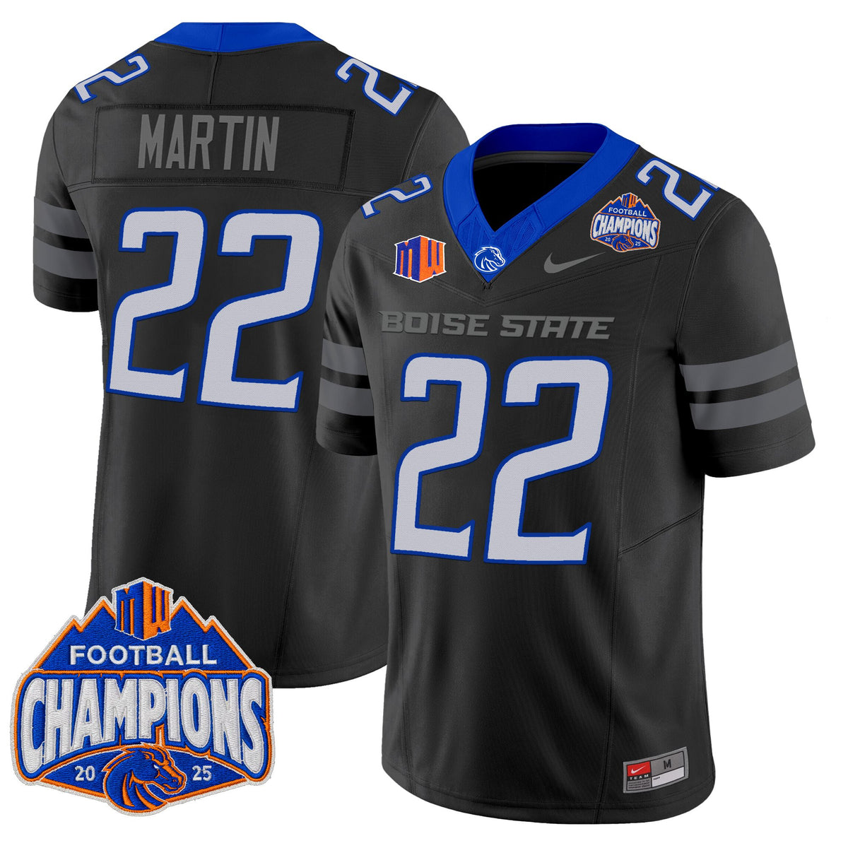Men's Boise State Broncos 2025 Mountain West Football Champions Vapor Limited Jersey - All Stitched