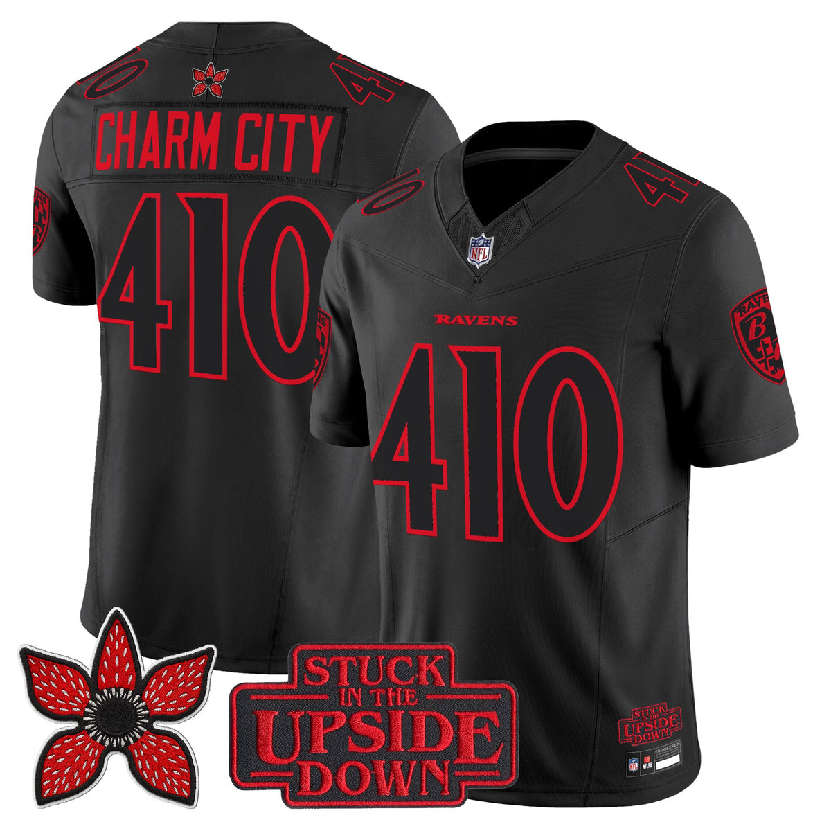 Baltimore Ravens 'Stranger Things Edition' Vapor Limited Jersey - All Stitched