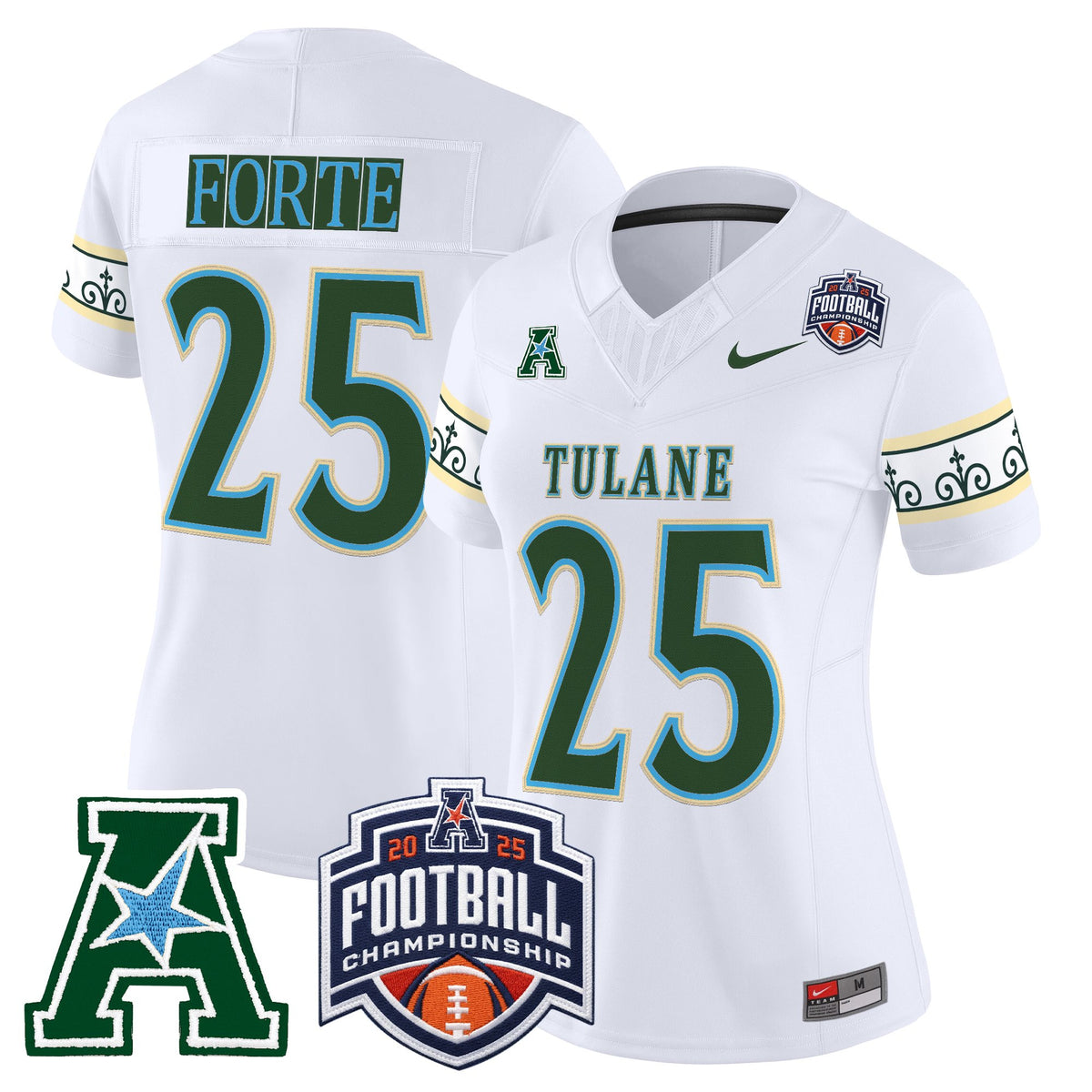 Women's Tulane Green Wave 'City Edition' Vapor Limited Jersey - 2025 AAC Championship Patch - All Stitched