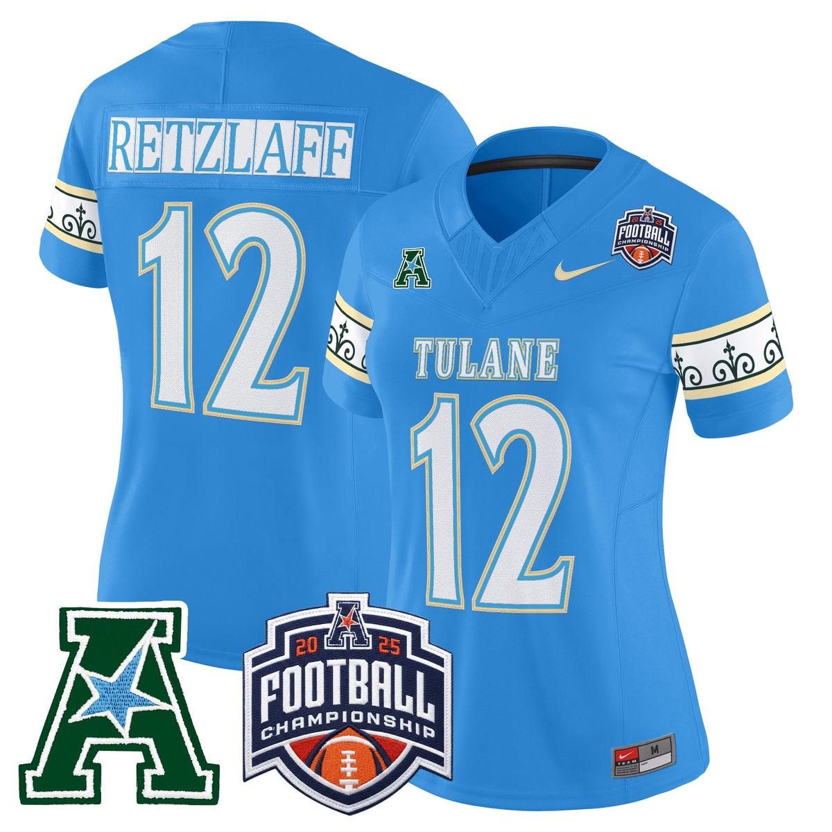 Women's Tulane Green Wave 'City Edition' Vapor Limited Jersey - 2025 AAC Championship Patch - All Stitched