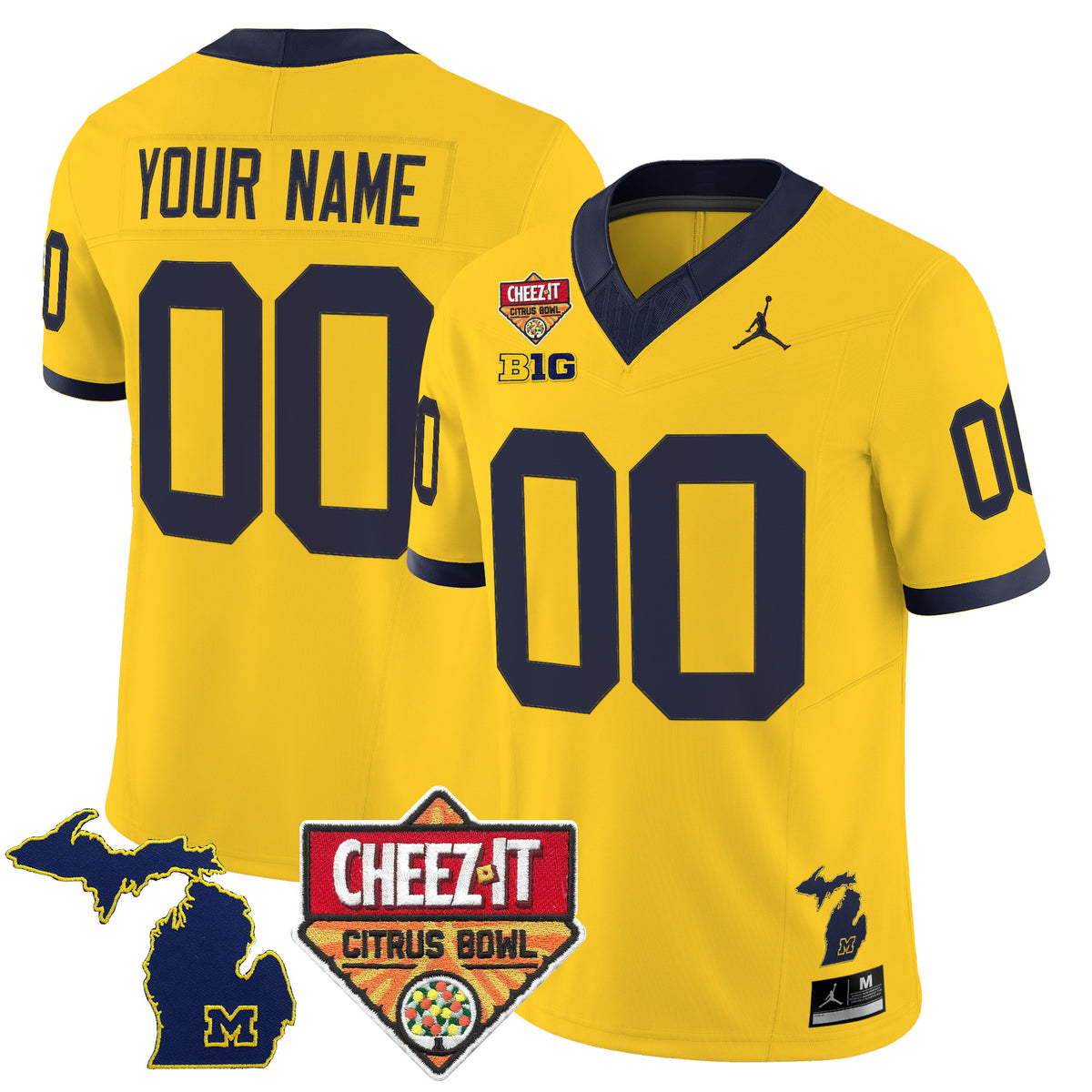 Michigan Wolverines 2025 Cheez-It Citrus Bowl Vapor Limited Custom Jersey - All Stitched