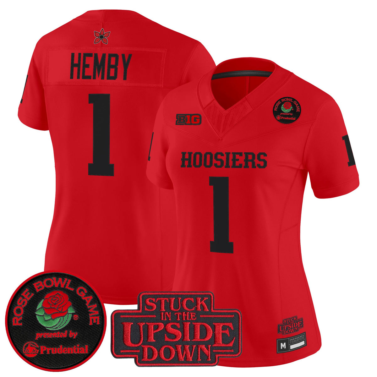 Women's Indiana Hoosiers 'Stranger Things Edition' Vapor Limited Jersey - 2025 Rose Bowl Patch - All Stitched