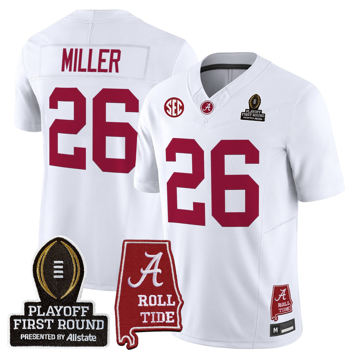 Men's Alabama Crimson Tide 2025 Playoff First Round Vapor Limited Jersey - All Stitched