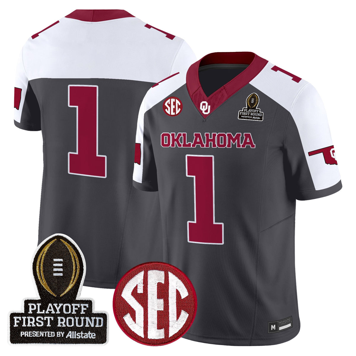 Men's Oklahoma Sooners 2025 Playoff First Round Vapor Limited Jersey - All Stitched
