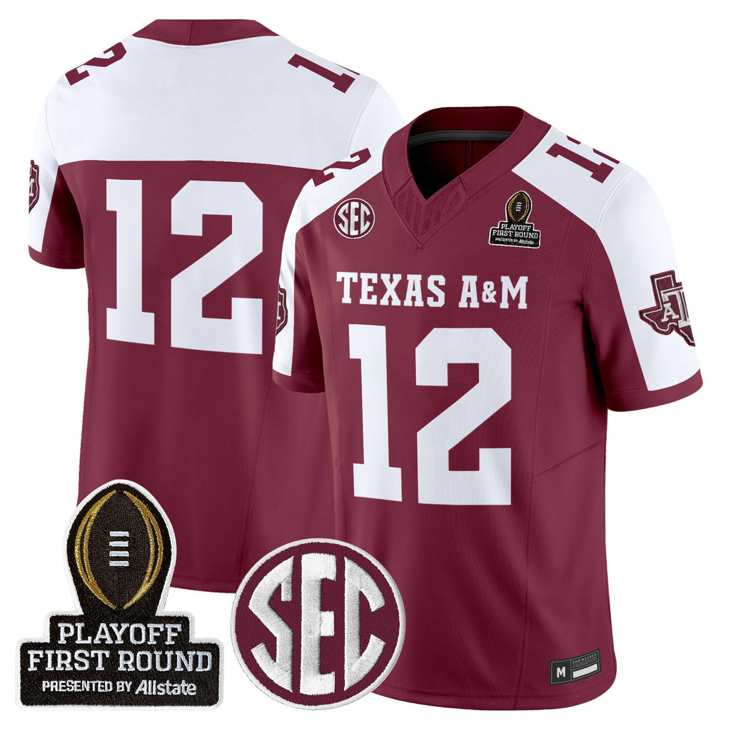 Men's Texas A&M Aggies 2025 Playoff First Round Vapor Limited Jersey - All Stitched