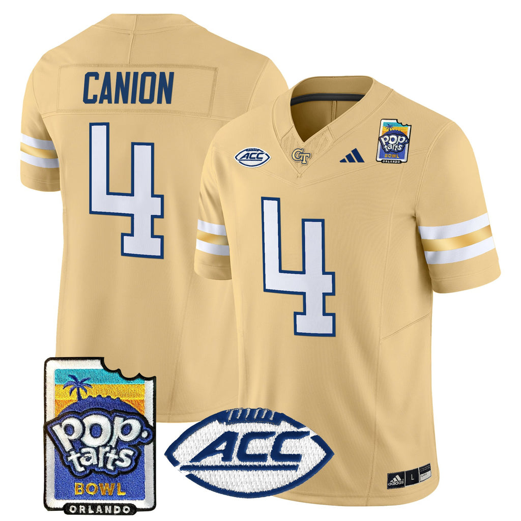 Men's Georgia Tech Yellow Jackets Pop-Tarts Bowl Vapor Limited Jersey - All stitched