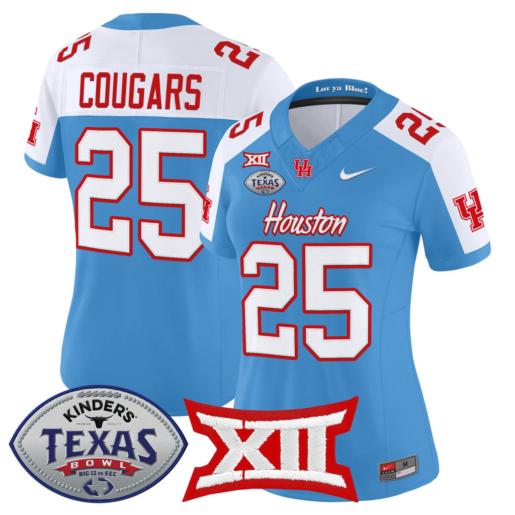 Women's Houston Cougars 2025 Texas Bowl Vapor Limited Jersey - All Stitched