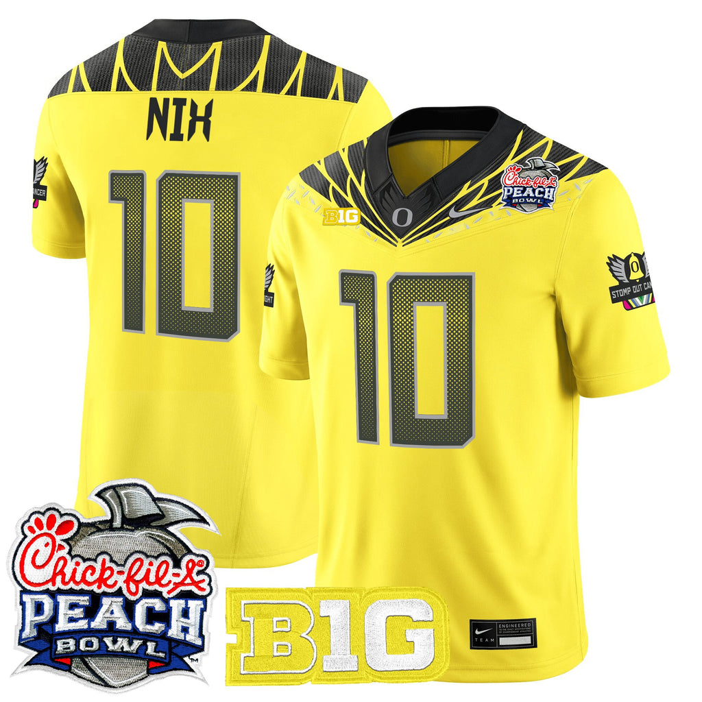 Men's Oregon Ducks 2026 Peach Bowl Vapor Limited Jersey - All Stitched