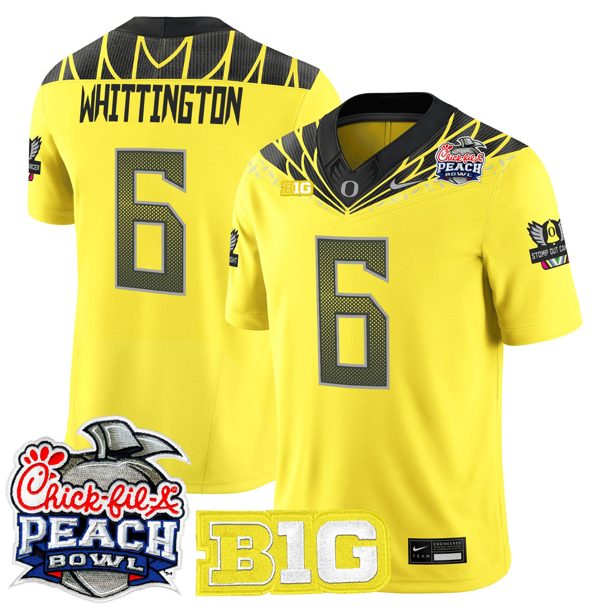 Men's Oregon Ducks 2026 Peach Bowl Vapor Limited Jersey - All Stitched