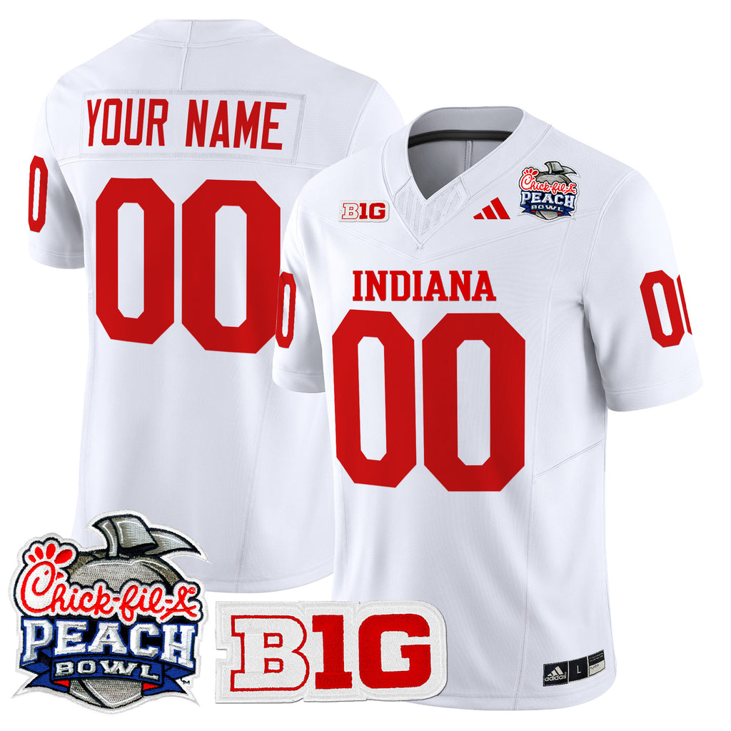 Indiana Hoosiers 2026 Peach Bowl Vapor Limited Custom Jersey V2 - All Stitched