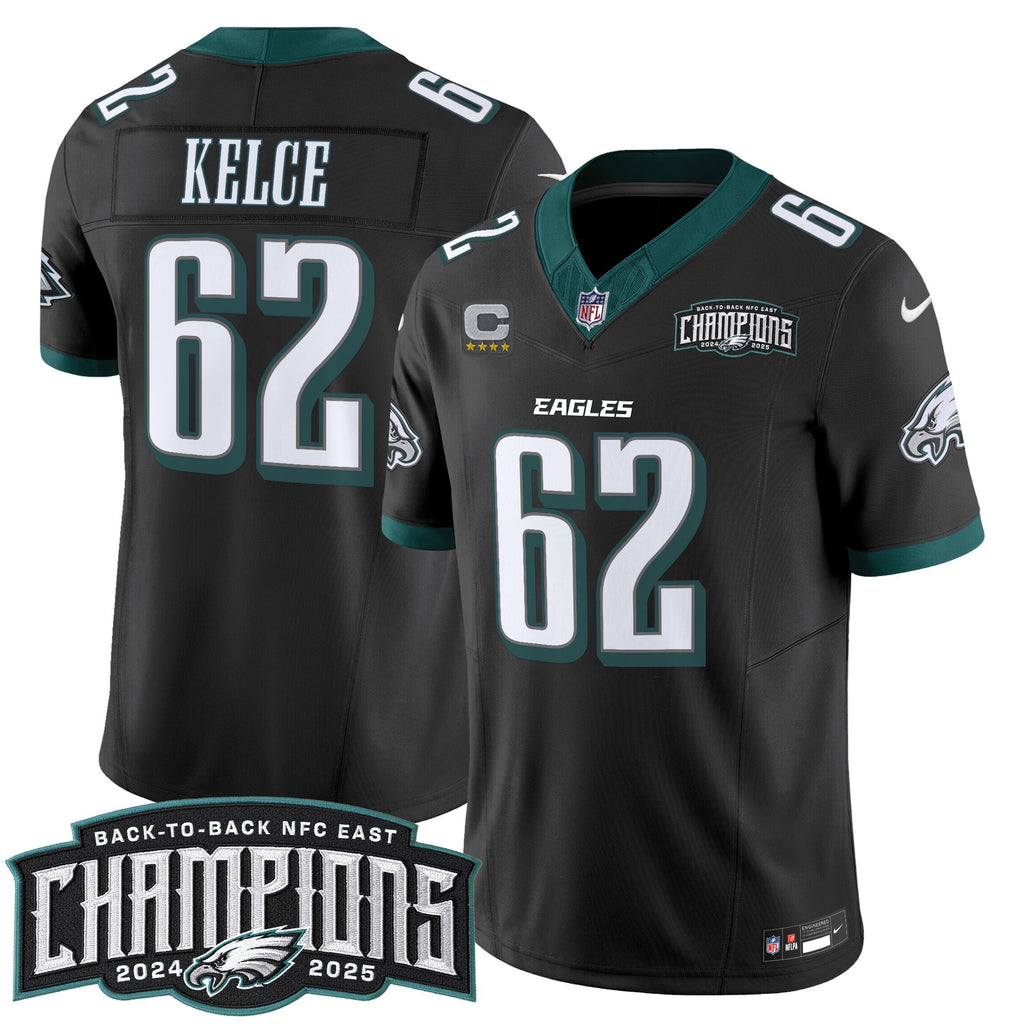 Men's Philadelphia Eagles Back-To-Back 2024-2025 NFC East Division Champions Vapor Limited Jersey - All Stitched