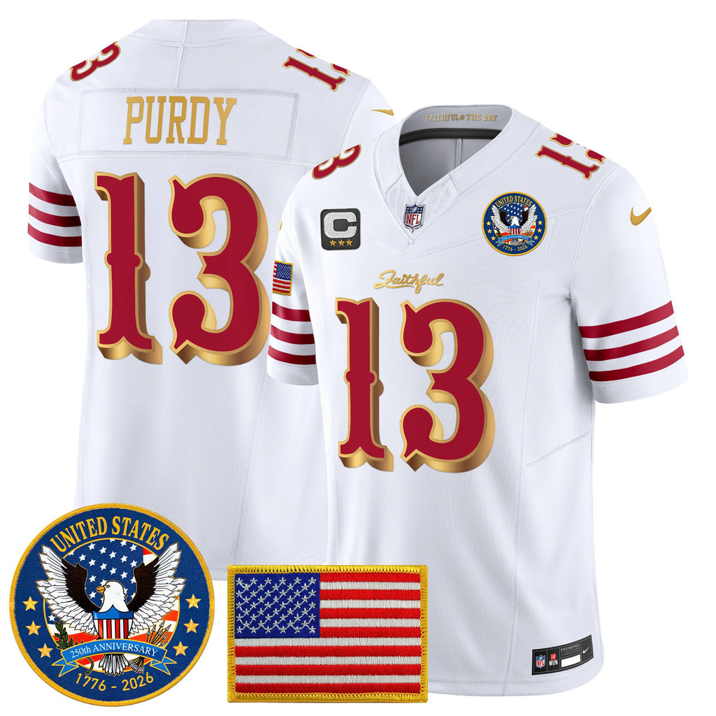 Men's San Francisco 49ers "United States 250th Anniversary Patch" Vapor Limited Jersey - All Stitched