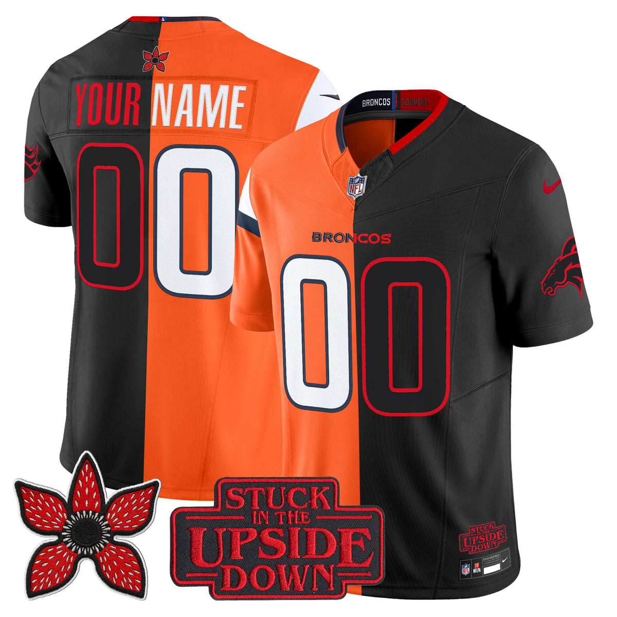 Denver Broncos 'Upside Down Edition' Vapor Limited Custom Jersey - All Stitched