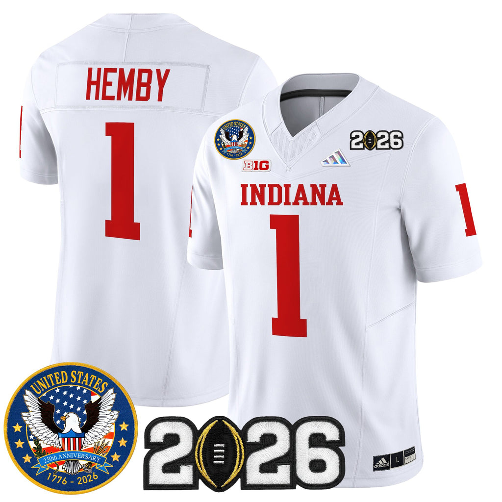 Men's Indiana Hoosiers "United States 250th Anniversary Patch" Vapor Limited Jersey V2 - All Stitched