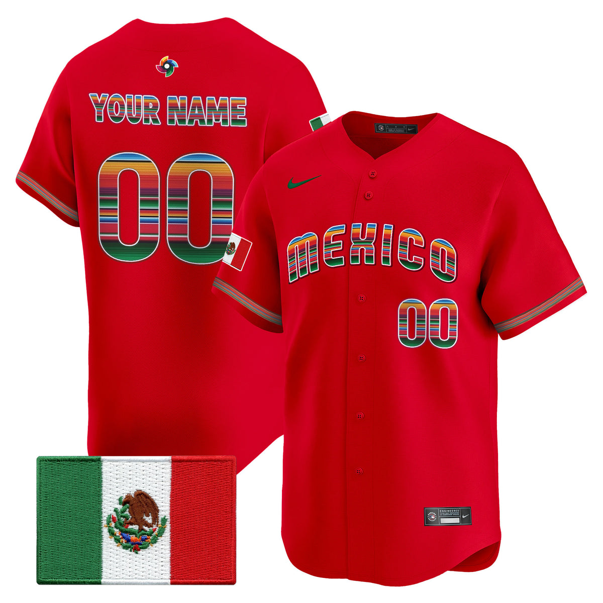 Team Mexico World Baseball Classic "Serape Edition" Vapor Premier Custom Jersey - 2026 Roster - All Stitched