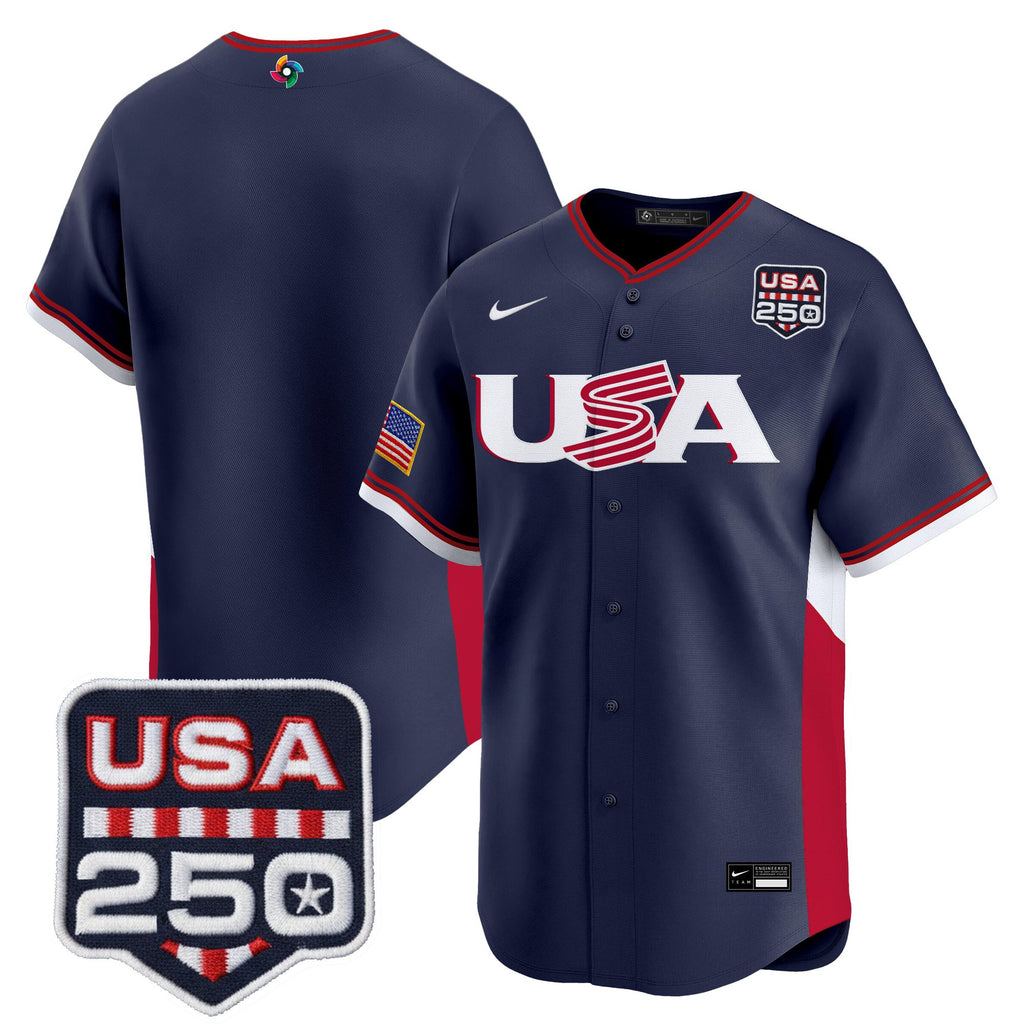 Men's Team USA World Baseball Classic 250America Patch Vapor Premier Jersey - All Stitched