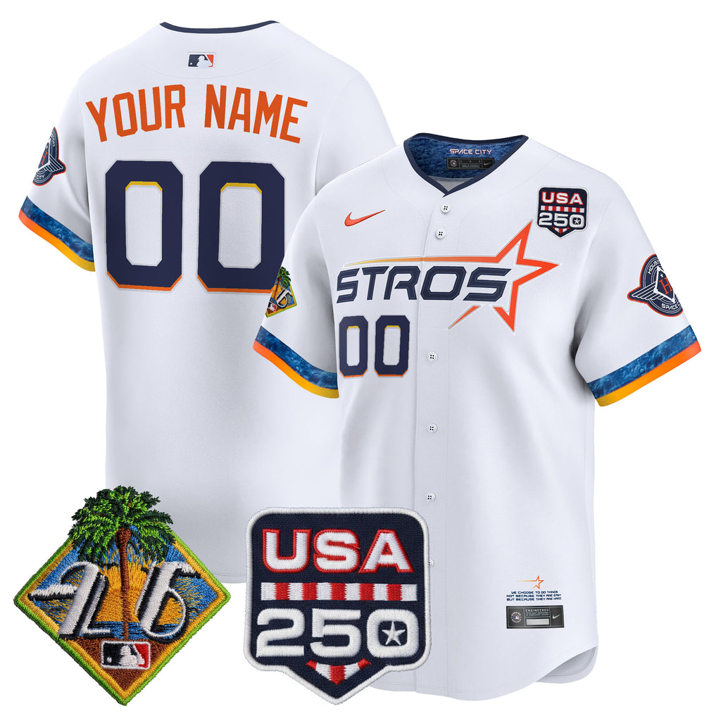 Houston Astros 2026 Spring Training & 250America Patch Vapor Premier Limited Custom Jersey - All Stitched