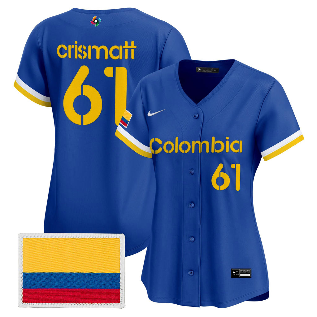 Women's Team Colombia 2026 World Baseball Classic Vapor Premier Jersey - All Stitched