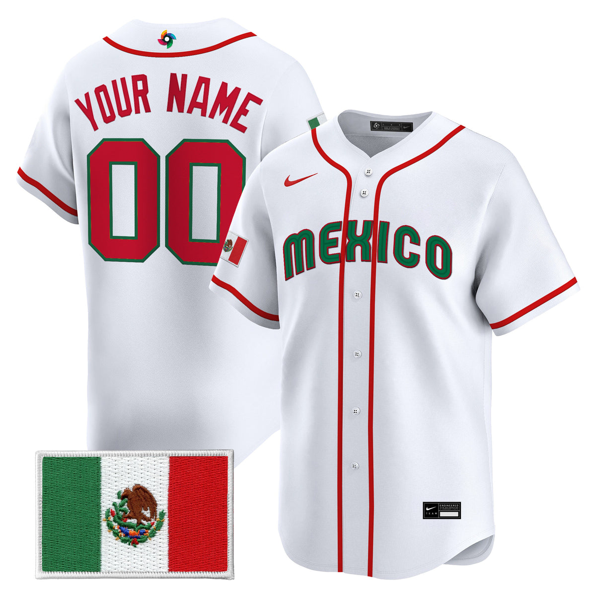 Team Mexico World Baseball Classic Gold Vapor Premier Custom Jersey - All Stitched