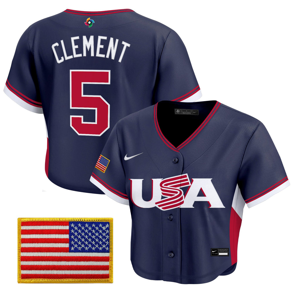 Women's Team USA World Baseball Classic Crop Top Baseball Jersey - All Stitched