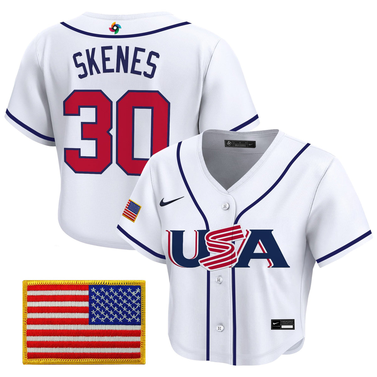 Women's Team USA World Baseball Classic Crop Top Baseball Jersey - All Stitched