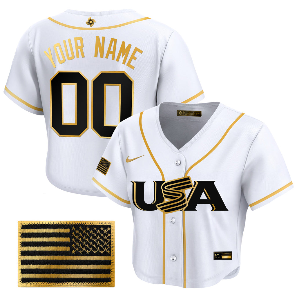 Women's Team USA World Baseball Classic Crop Top Baseball Custom Jersey - All Stitched