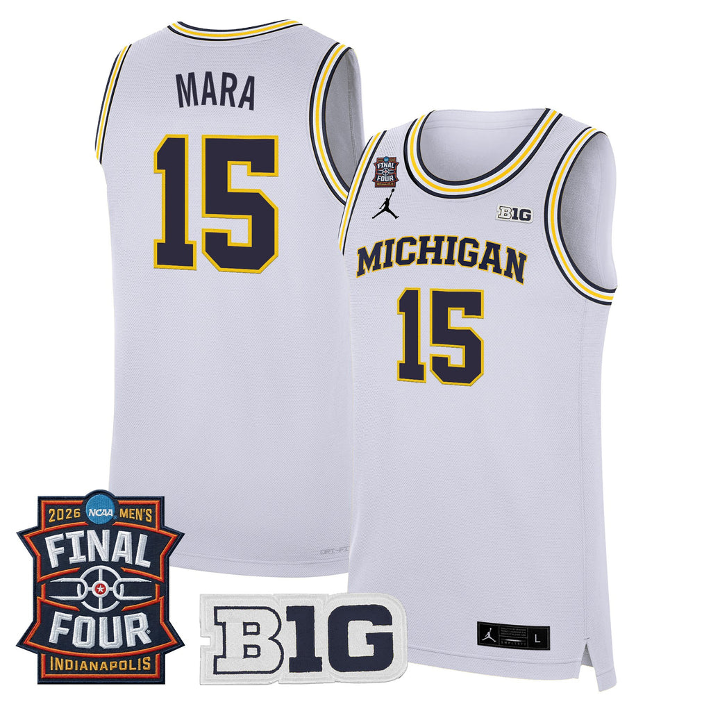 Men's Michigan Wolverines 2026 Final Four Patch Basketball Jersey - All Stitched