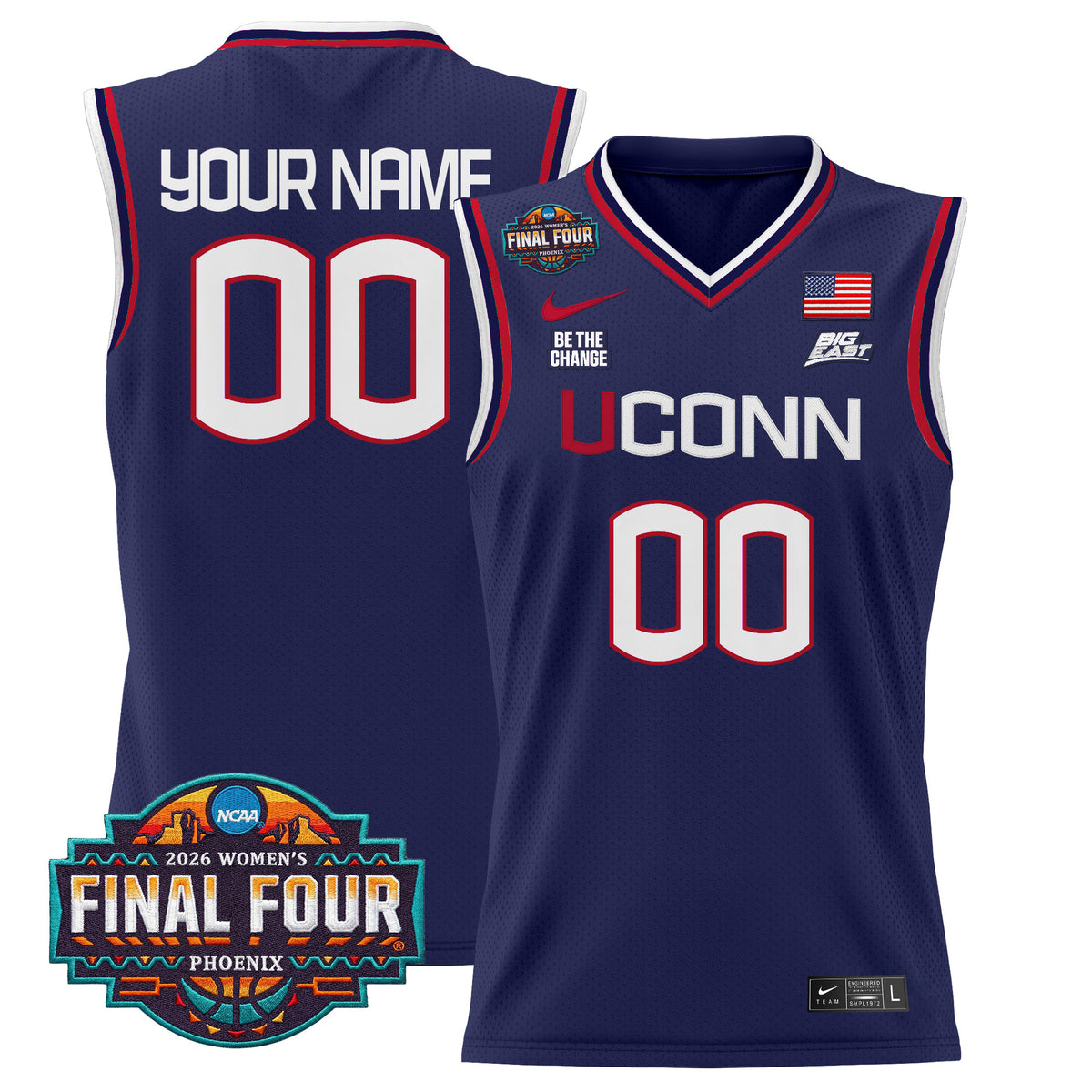 UConn Huskies 2026 Women's Tournament Final Four Custom Basketball Jersey - All Stitched