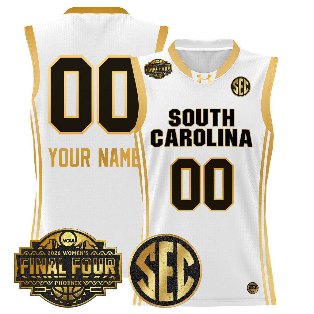 South Carolina Gamecocks 2026 Women's Tournament Final Four Custom Basketball Jersey - All Stitched