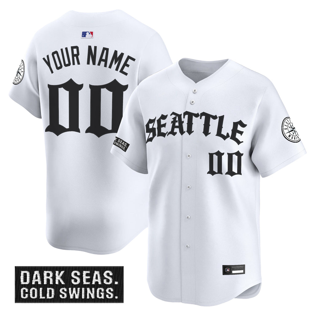 Seattle Mariners 'Old English Edition' Vapor Premier Limited Custom Jersey - All Stitched
