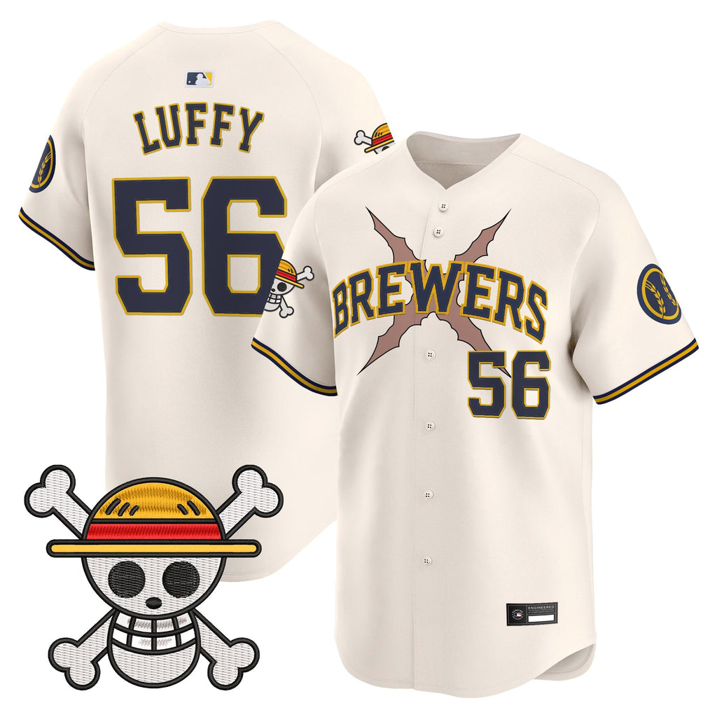 Men's Milwaukee Brewers x One Piece Vapor Premier Limited Jersey - Stitched