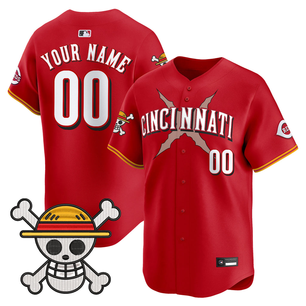Cincinnati Reds x One Piece Vapor Premier Limited Custom Jersey - Stitched