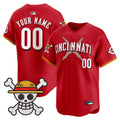 Cincinnati Reds x One Piece Vapor Premier Limited Custom Jersey - Stitched
