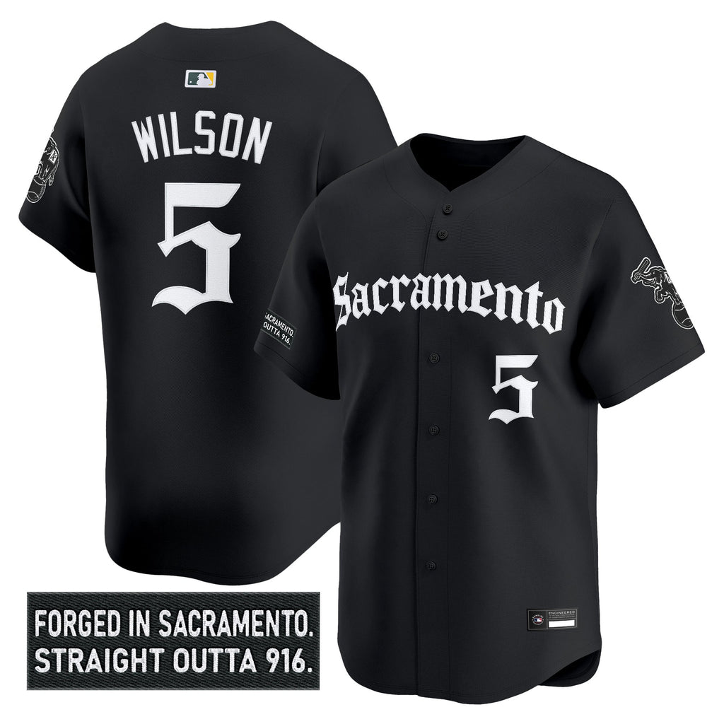 Men's Athletics 'Sacramento Gothic Edition' Vapor Premier Limited Jersey - All Stitched