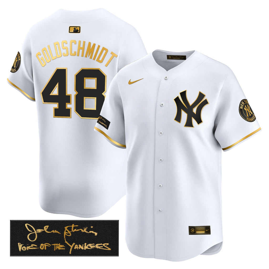 Men's Yankees John Sterling "The Voice of the Yankees" Tribute Patch Vapor Premier Limited Jersey - All Stitched