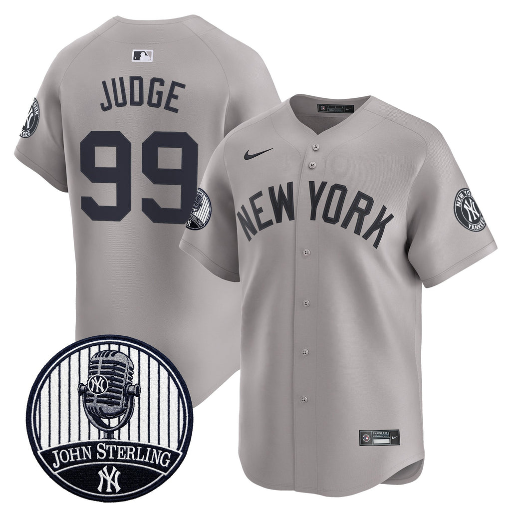Men's Yankees John Sterling "The Voice of the Yankees" Tribute Patch Vapor Premier Limited Jersey V2 - All Stitched