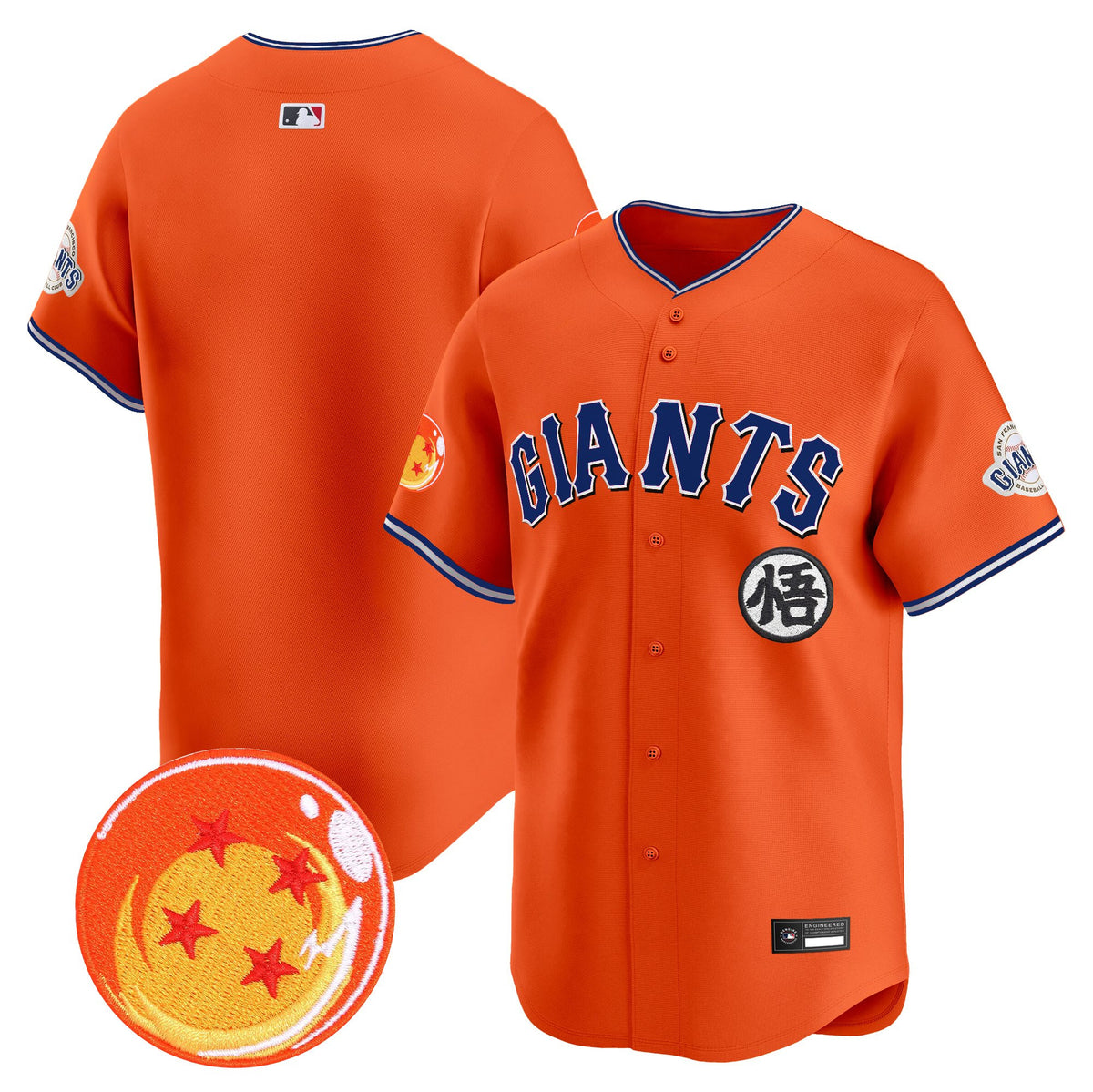 Men's San Francisco Giants x Dragon Ball Vapor Premier Limited Jersey - All Stitched