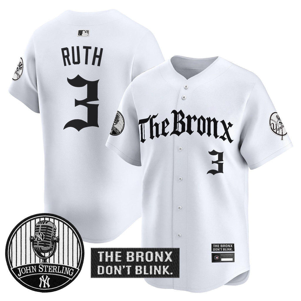 Men's Yankees "The Bronx Gothic" Vapor Premier Limited Jersey - John Sterling Patch - All Stitched
