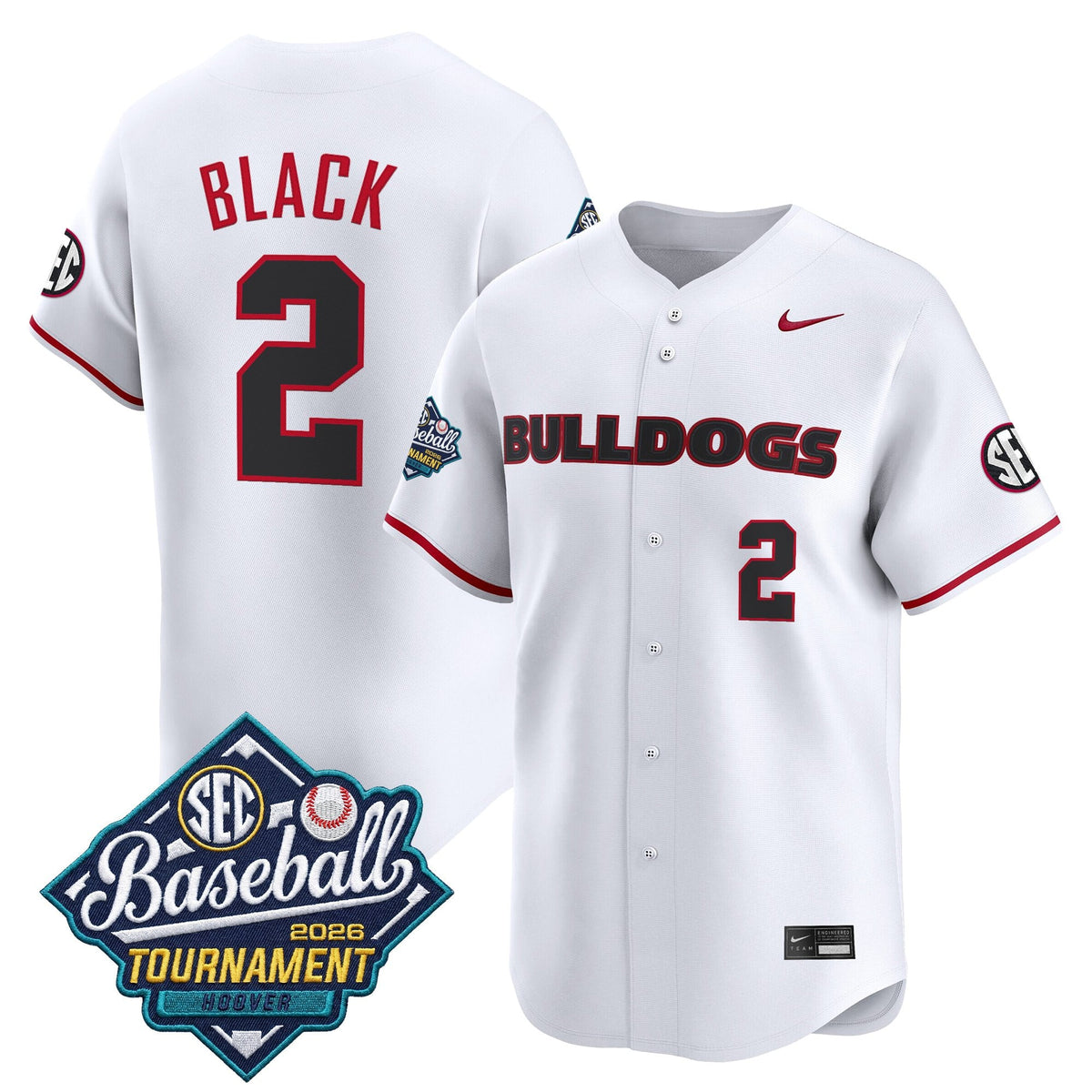 Men's Georgia Bulldogs Baseball Sec Tournament Champions 2026 Vapor Premier Limited Jersey - All Stitched