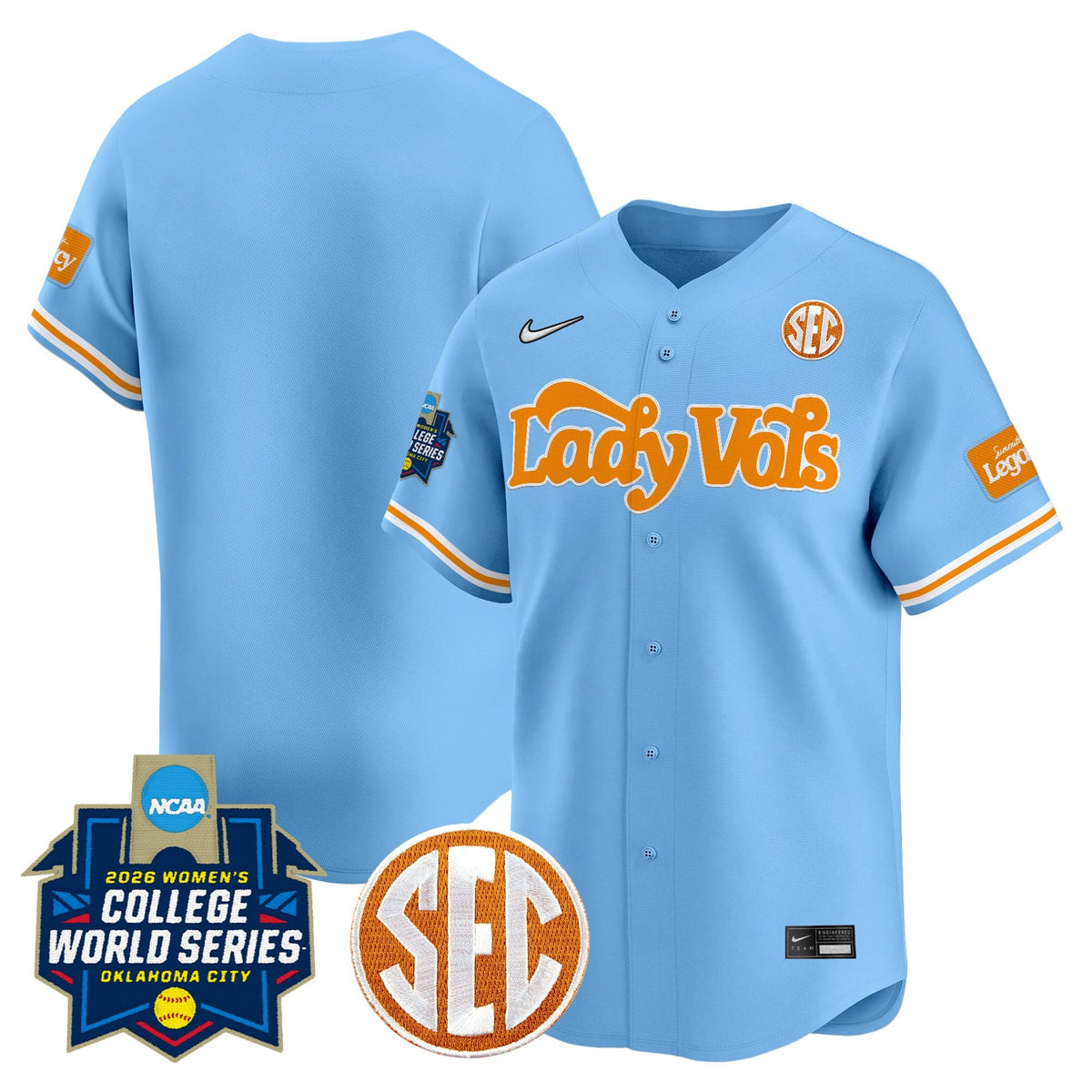 Men's Size - Tennessee Volunteers Softball 2026 World Series (WCWS) Vapor Premier Limited Jersey - All Stitched