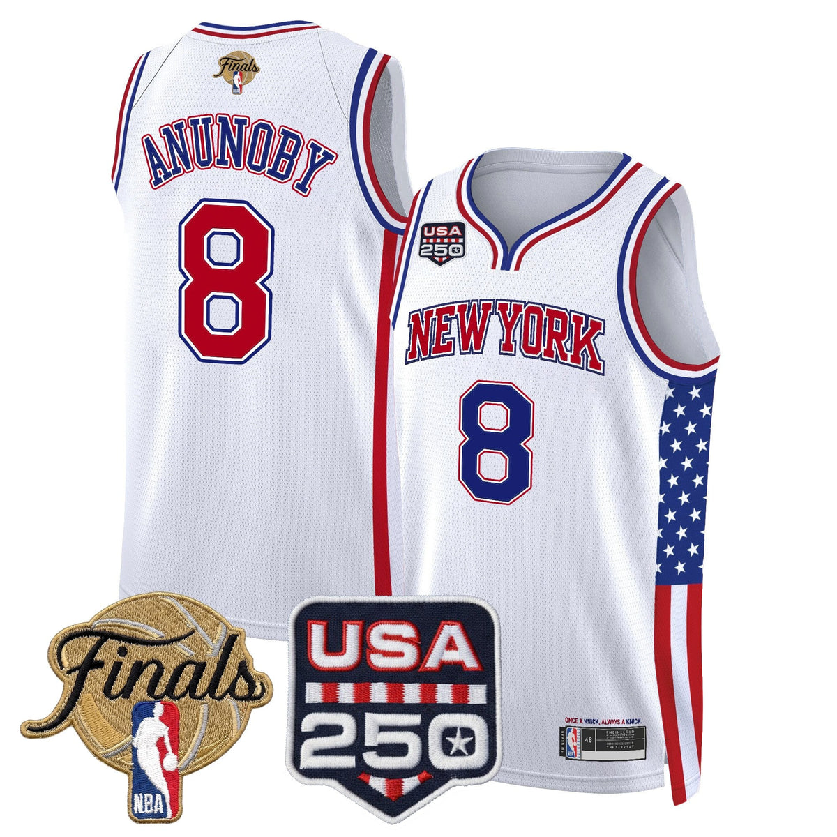 Men's New York Knicks "America 250 Edition" 2026 Finals Patch Swingman Jersey - All Stitched