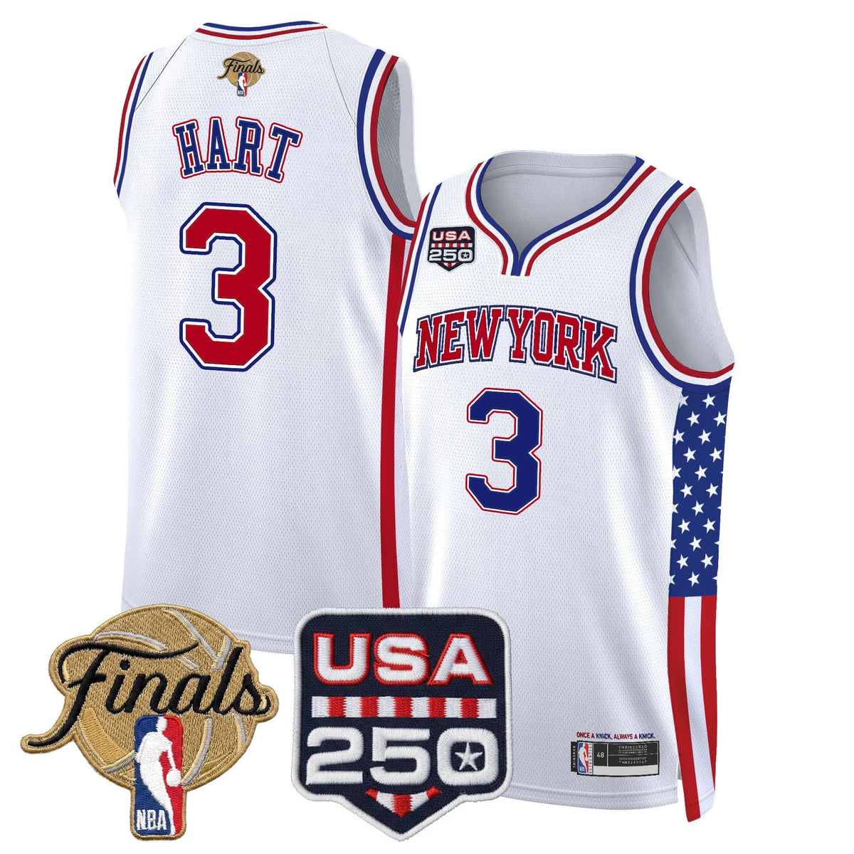 Men's New York Knicks "America 250 Edition" 2026 Finals Patch Swingman Jersey - All Stitched