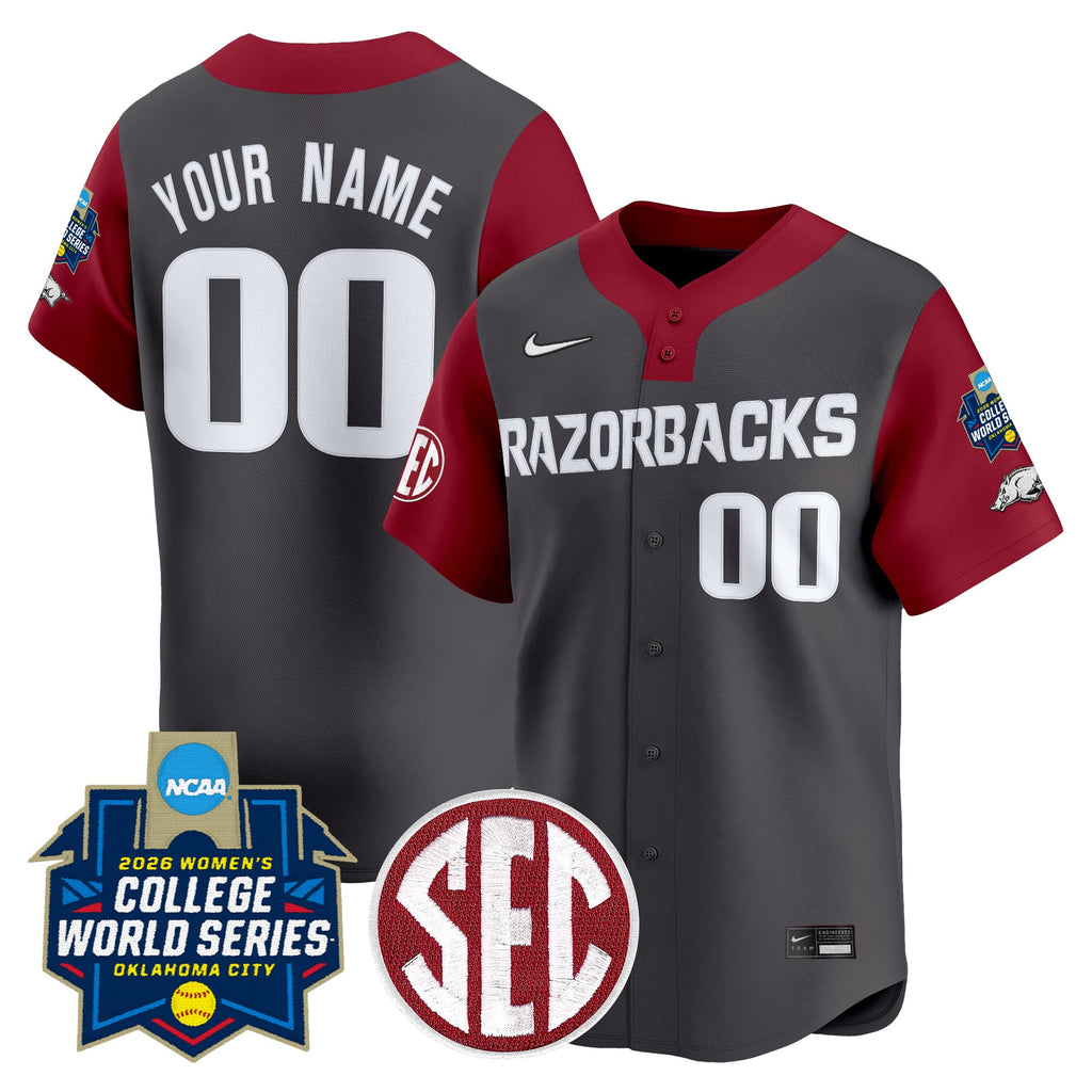 Arkansas Softball 2026 World Series (WCWS) Vapor Premier Limited Custom Jersey - All Stitched