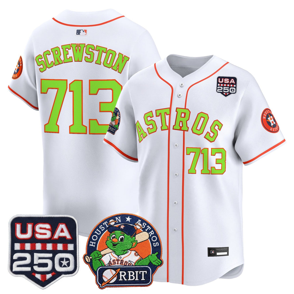 Men's Astros Orbit & 250 America Patch Vapor Premier Limited Jersey - All Stitched