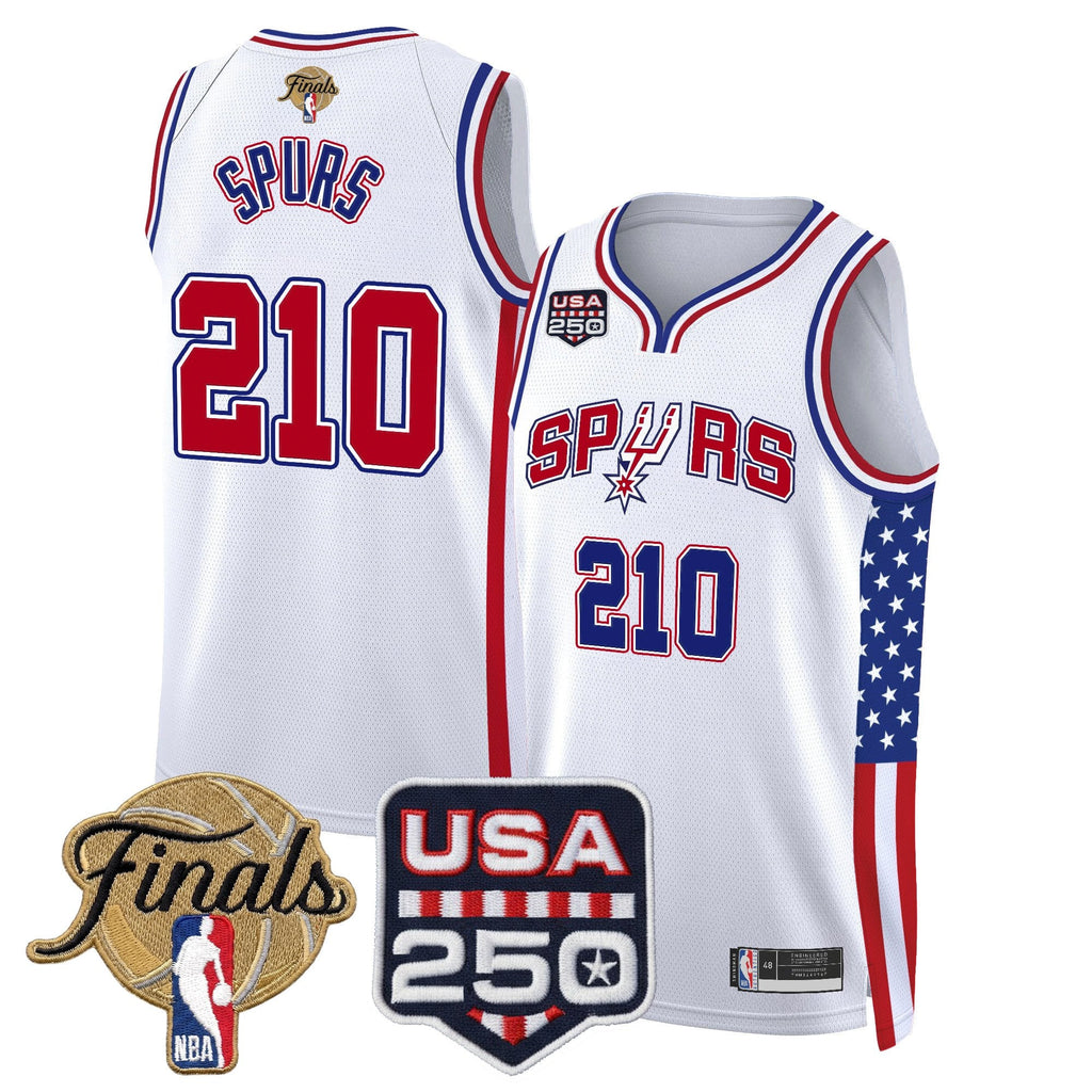 Men's San Antonio Spurs "America 250 Edition" 2026 Finals Patch Swingman Jersey - All Stitched