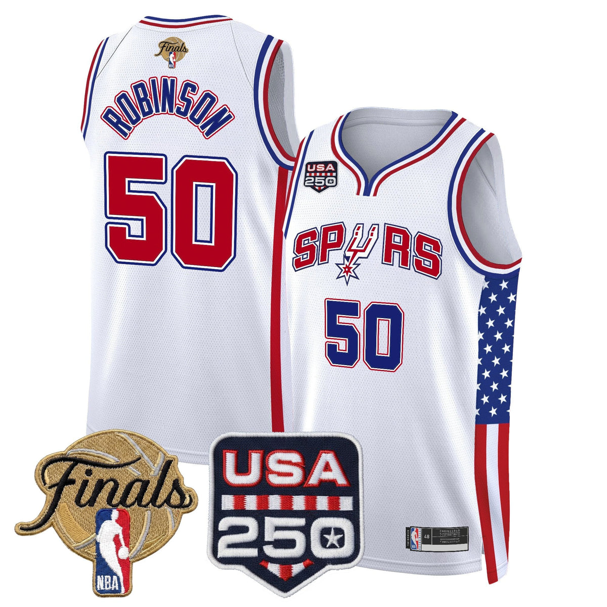 Men's San Antonio Spurs "America 250 Edition" 2026 Finals Patch Swingman Jersey - All Stitched