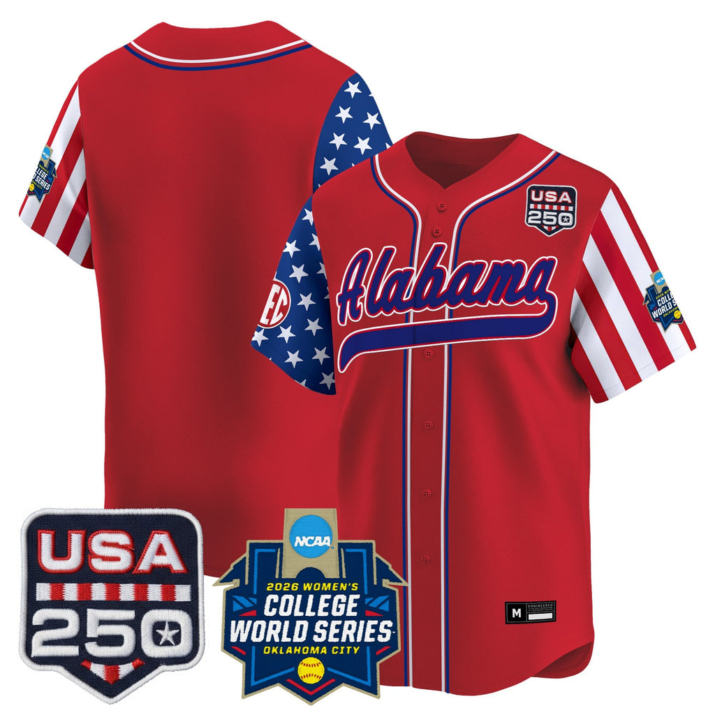 Men's Size - Alabama Softball "America 250 Edition" Vapor Premier Limited Jersey - 2026 World Series (WCWS) - All Stitched