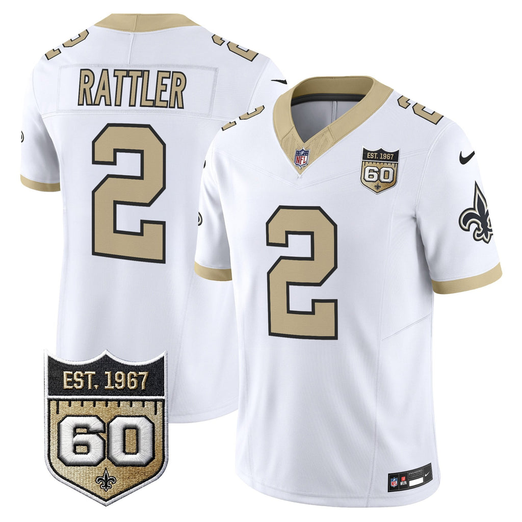Men's New Orleans Saints 60th Anniversary Patch Vapor Jersey - Gameday Golds Edition - All Stitched