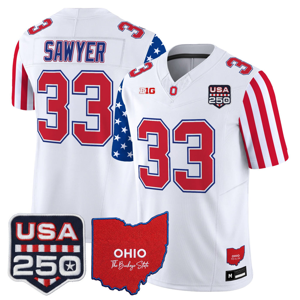 Men's Ohio State Buckeyes "America 250 Edition" Vapor Limited Jersey - All Stitched
